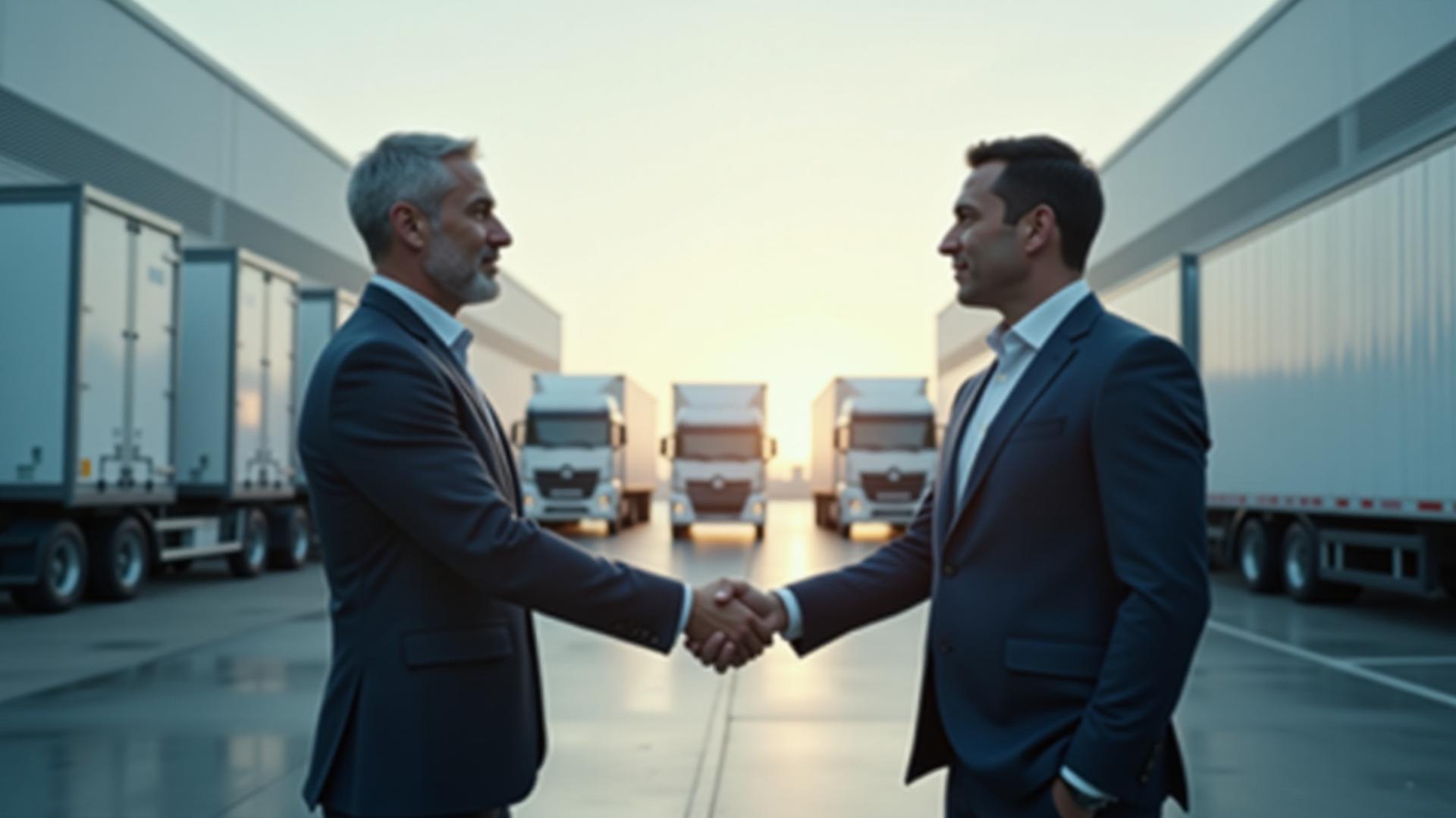 Logistics professionals discussing supply chain strategy in a modern facility