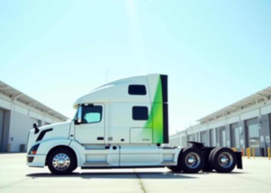 Eco-friendly modern transport truck