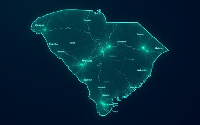Logistics map of the I-85 industrial corridor in South Carolina including Greer and Greenville
